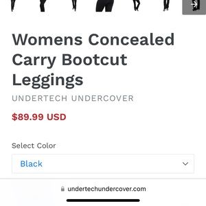 UnderTech Undercover *2 pack* concealed carry yoga pants NWOT